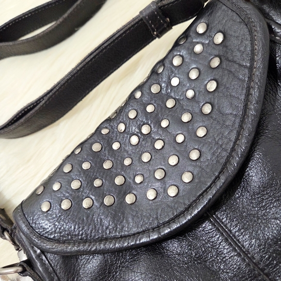 Bed Stu Occurrence Studded Black Crossbody Bag Distressed Handmade NEW NWT - Picture 3 of 9
